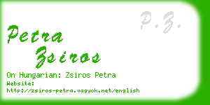 petra zsiros business card